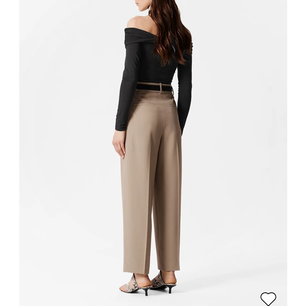 & Other Stories Black and Tan High-Waisted Tailored Tapered Trousers - Picture 3 of 7
